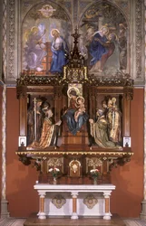 Seitenaltar Unserer Lieben Frau mit Statuen böhmischer Schutzheiligen, 1922